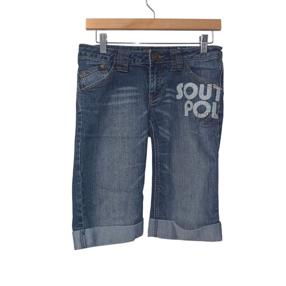 Southpole Women's Denim Bermuda Shorts Casual Embellished Y2K Streetware Twee